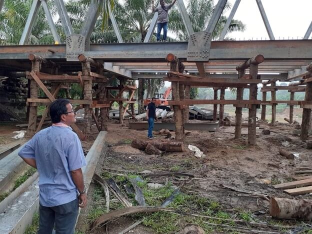 Pemasangan Modular Truss Jembatan